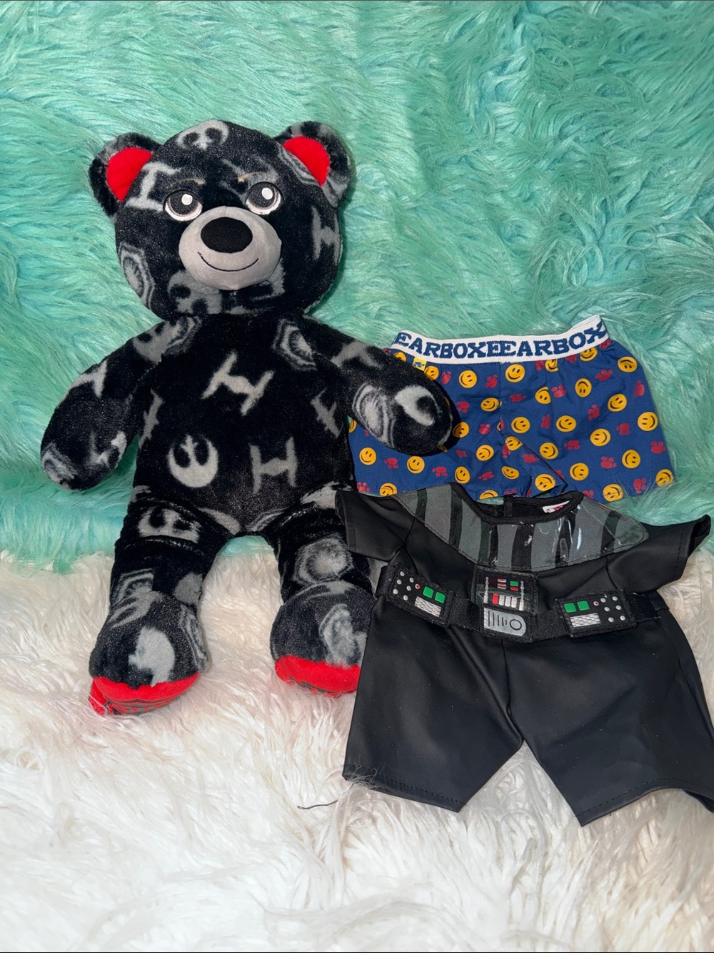 Build a Bear Star Wars Bear with Darth Vader Outfit & Smiley Boxers.